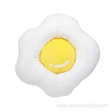 cute egg and smiling plush pet cat beds